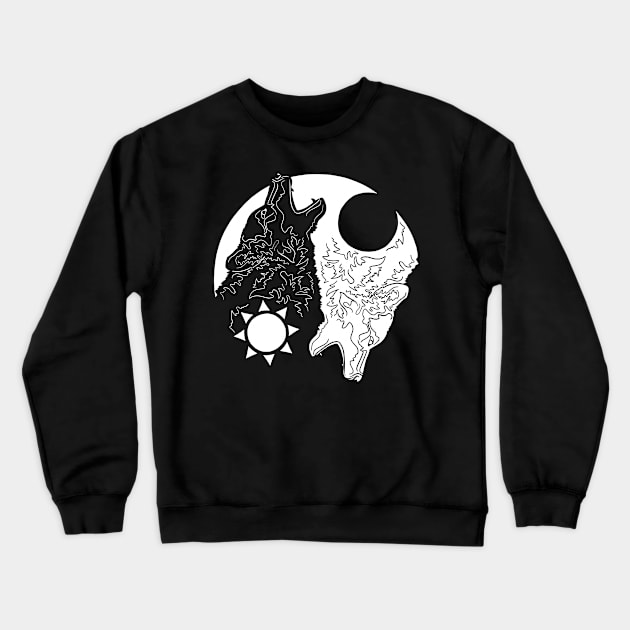 Negative Wolves Crewneck Sweatshirt by polliadesign